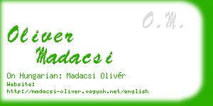 oliver madacsi business card