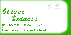 oliver madacsi business card